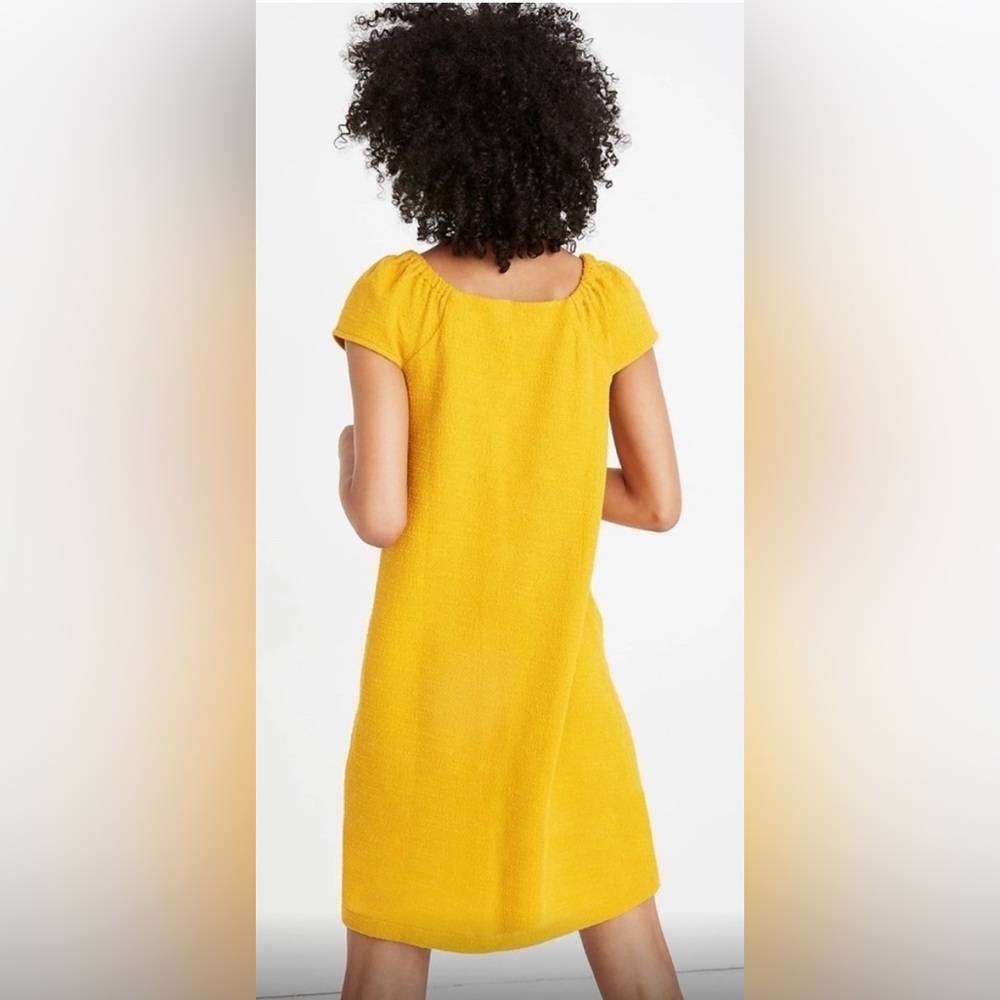 Madewell Texture & Thread Mustard Mini Dress. - Picture 4 of 6